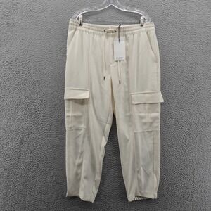 Banana Republic BR Sport Performance‎ Cargo Joggers Large Ivory Womens UPF50 NWT